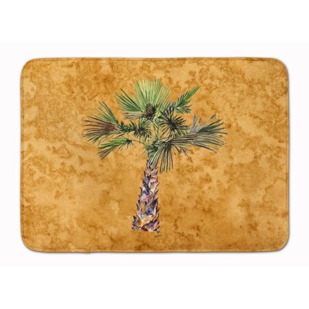 Carolines Treasures Palm Tree on Gold Machine Washable Memory Foam Mat 8706RUG